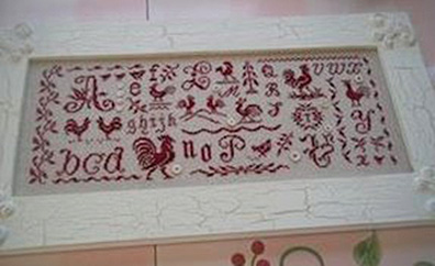 Antique Rooster Sampler W/charm